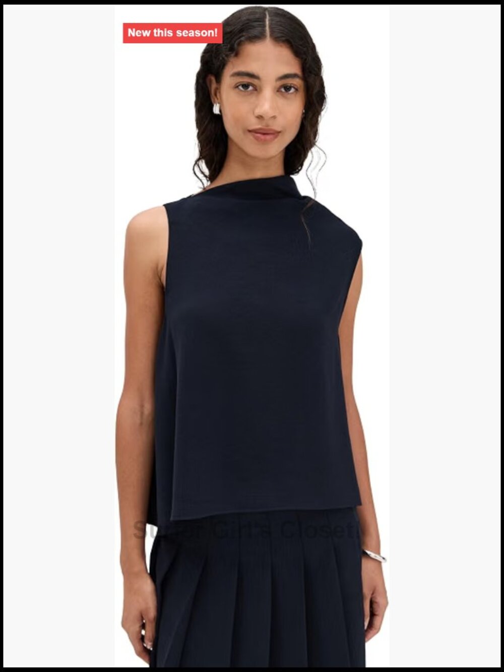 Vince Asymmetrical Draped Tank Top Sleeveless